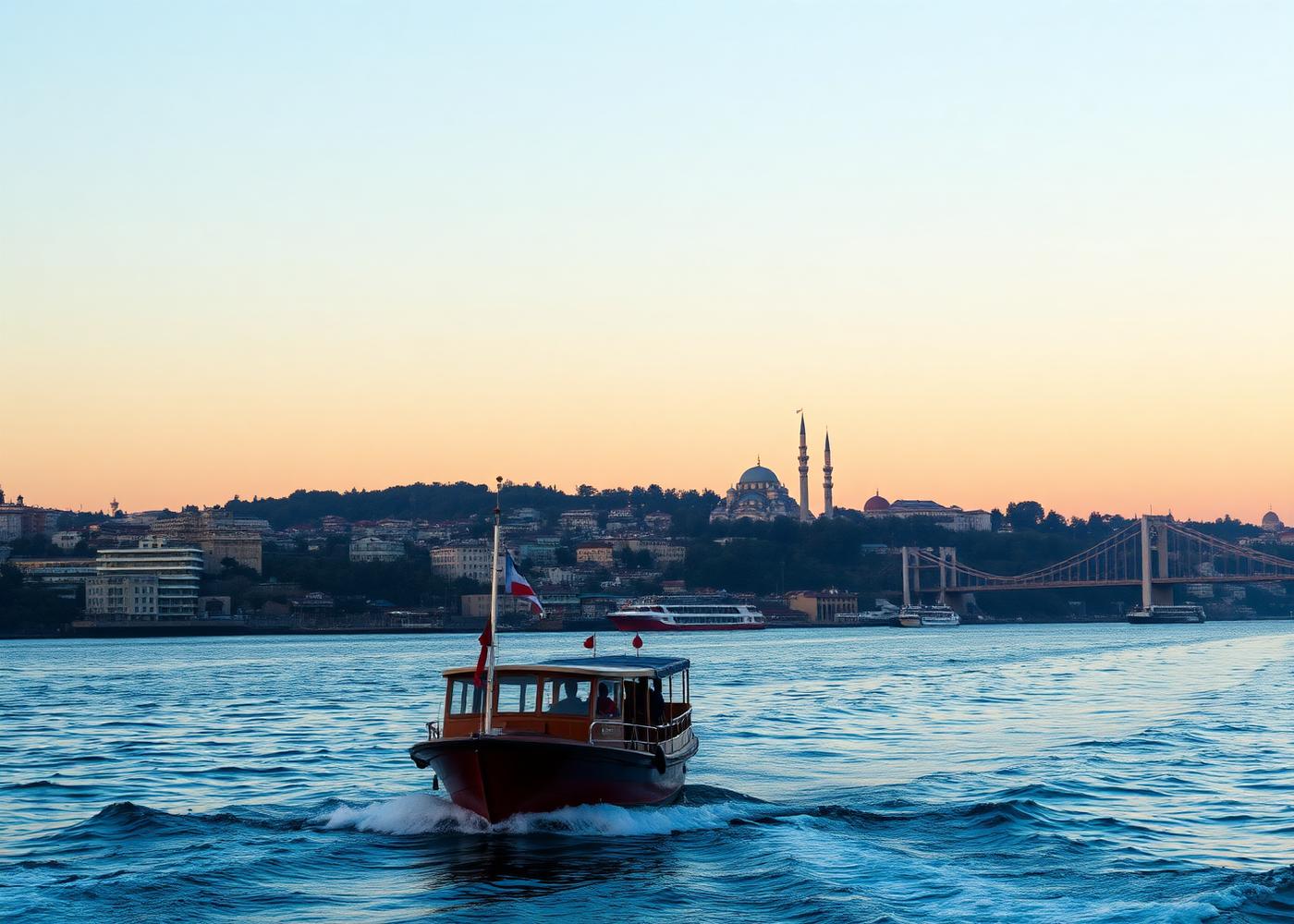 Bosphorus cruise at sunset